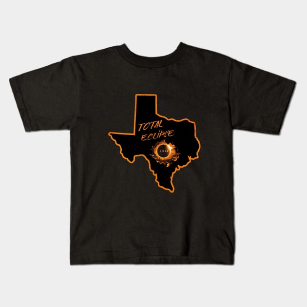 Total Eclipse 2024 Texas Kids T-Shirt by 5 Points Designs